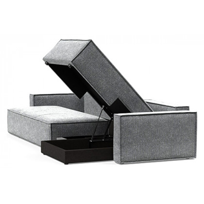 Innovation Living Newilla Sofa Bed With Lounger with Standard Arms - 351 Taura Slate Grey