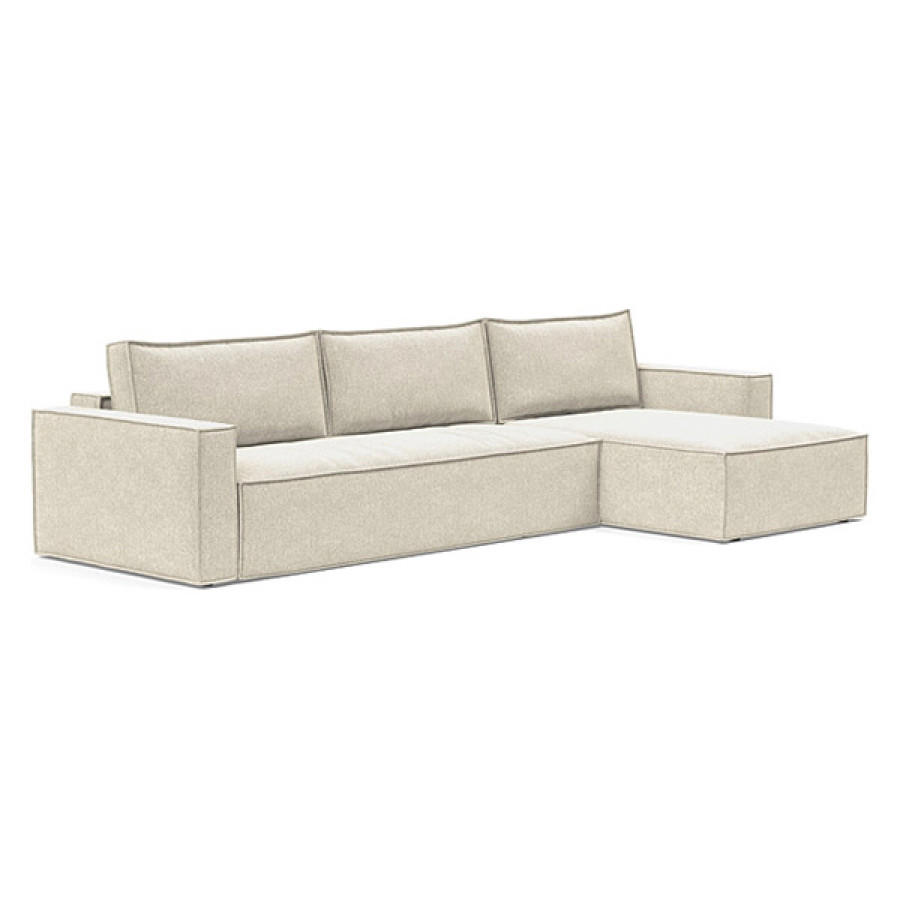 Innovation Living Newilla Sofa Bed With Lounger with Standard Arms - 357 Taura Off White