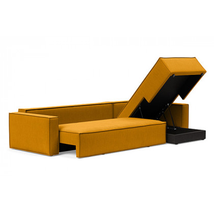 Innovation Living Newilla Sofa Bed With Lounger with Standard Arms - 507 Elegance Burned Curry