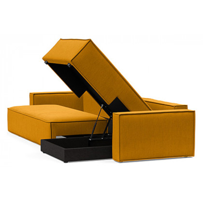 Innovation Living Newilla Sofa Bed With Lounger with Standard Arms - 507 Elegance Burned Curry