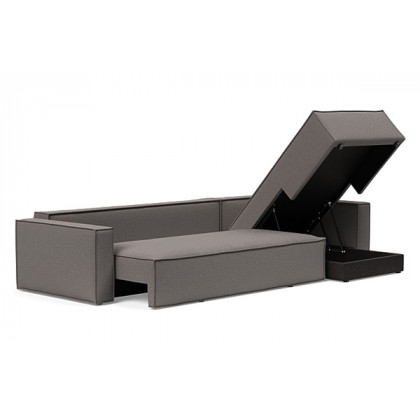 Innovation Living Newilla Sofa Bed With Lounger with Standard Arms - 521 Mixed Dance Grey