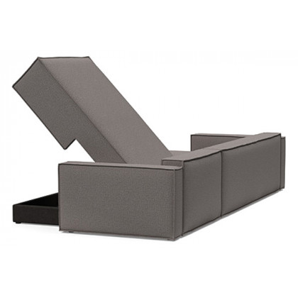 Innovation Living Newilla Sofa Bed With Lounger with Standard Arms - 521 Mixed Dance Grey