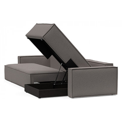 Innovation Living Newilla Sofa Bed With Lounger with Standard Arms - 521 Mixed Dance Grey
