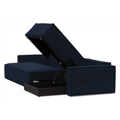 Innovation Living Newilla Sofa Bed With Lounger with Standard Arms - 528 Mixed Dance Blue