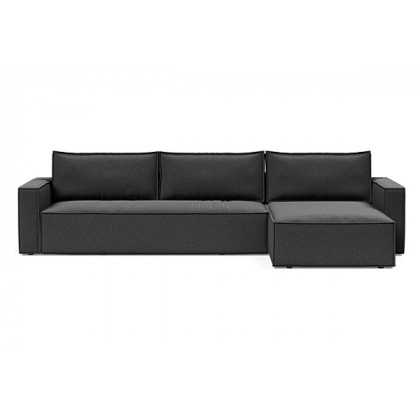 Innovation Living Newilla Sofa Bed With Lounger with Standard Arms - 529 Bouclé Charcoal