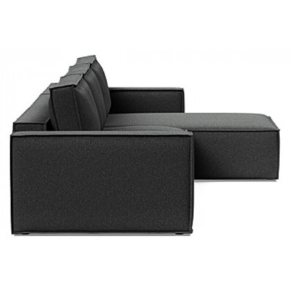 Innovation Living Newilla Sofa Bed With Lounger with Standard Arms - 529 Bouclé Charcoal