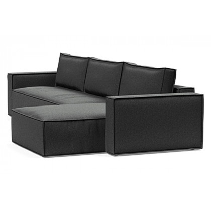 Innovation Living Newilla Sofa Bed With Lounger with Standard Arms - 529 Bouclé Charcoal