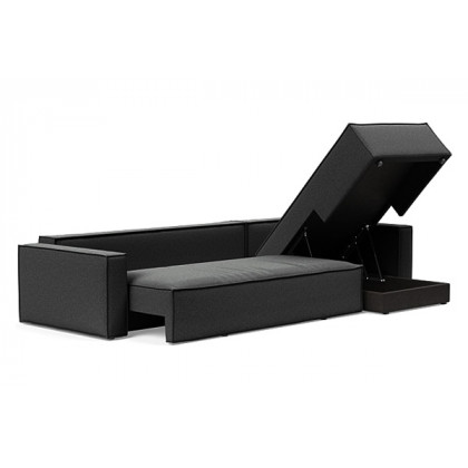 Innovation Living Newilla Sofa Bed With Lounger with Standard Arms - 529 Bouclé Charcoal