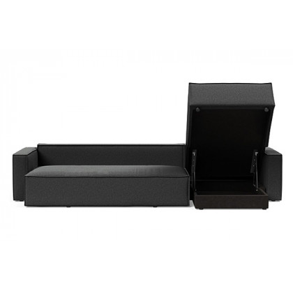 Innovation Living Newilla Sofa Bed With Lounger with Standard Arms - 529 Bouclé Charcoal