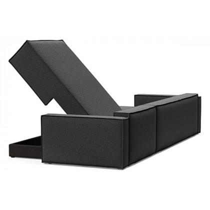 Innovation Living Newilla Sofa Bed With Lounger with Standard Arms - 529 Bouclé Charcoal