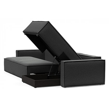 Innovation Living Newilla Sofa Bed With Lounger with Standard Arms - 529 Bouclé Charcoal
