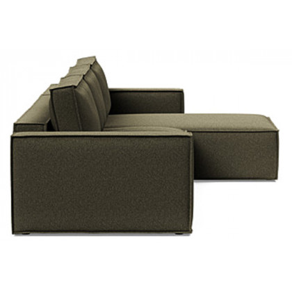 Innovation Living Newilla Sofa Bed With Lounger with Standard Arms - 535 Bouclé Forest Green