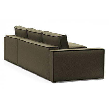 Innovation Living Newilla Sofa Bed With Lounger with Standard Arms - 535 Bouclé Forest Green