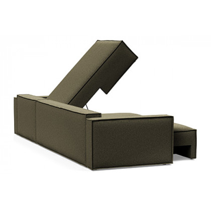 Innovation Living Newilla Sofa Bed With Lounger with Standard Arms - 535 Bouclé Forest Green