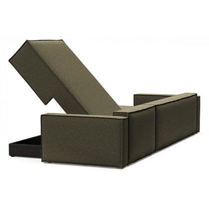 Innovation Living Newilla Sofa Bed With Lounger with Standard Arms - 535 Bouclé Forest Green