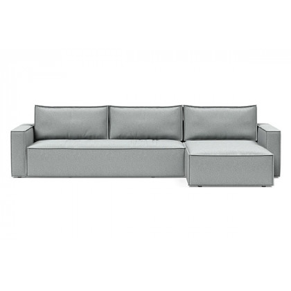 Innovation Living Newilla Sofa Bed With Lounger with Standard Arms - 538 Melange Light Grey