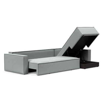 Innovation Living Newilla Sofa Bed With Lounger with Standard Arms - 538 Melange Light Grey