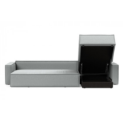 Innovation Living Newilla Sofa Bed With Lounger with Standard Arms - 538 Melange Light Grey