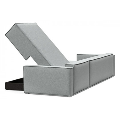 Innovation Living Newilla Sofa Bed With Lounger with Standard Arms - 538 Melange Light Grey