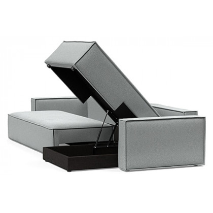 Innovation Living Newilla Sofa Bed With Lounger with Standard Arms - 538 Melange Light Grey