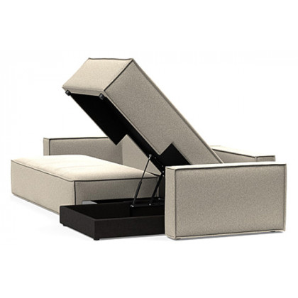 Innovation Living Newilla Sofa Bed With Lounger with Standard Arms - 539 Bouclé Beige