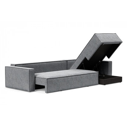 Innovation Living Newilla Sofa Bed With Lounger with Standard Arms - 565 Twist Granite