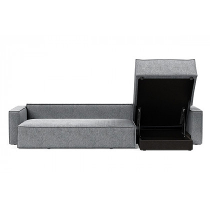 Innovation Living Newilla Sofa Bed With Lounger with Standard Arms - 565 Twist Granite