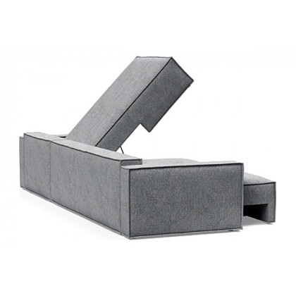 Innovation Living Newilla Sofa Bed With Lounger with Standard Arms - 565 Twist Granite