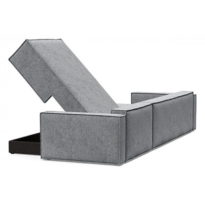 Innovation Living Newilla Sofa Bed With Lounger with Standard Arms - 565 Twist Granite