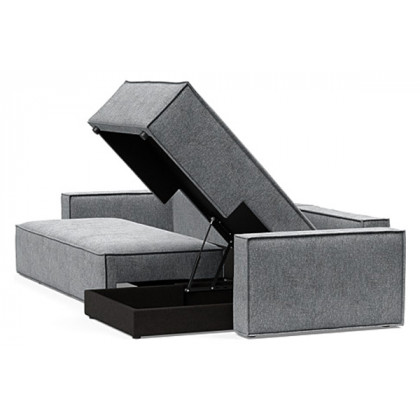 Innovation Living Newilla Sofa Bed With Lounger with Standard Arms - 565 Twist Granite