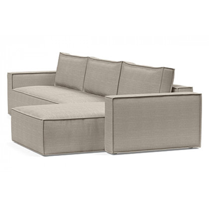 Innovation Living Newilla Sofa Bed With Lounger with Standard Arms - 579 Kenya Gravel