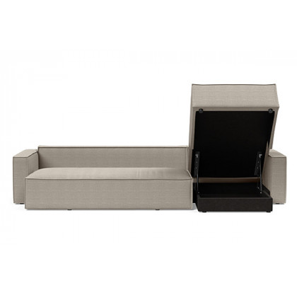 Innovation Living Newilla Sofa Bed With Lounger with Standard Arms - 579 Kenya Gravel