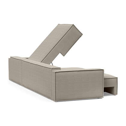 Innovation Living Newilla Sofa Bed With Lounger with Standard Arms - 579 Kenya Gravel