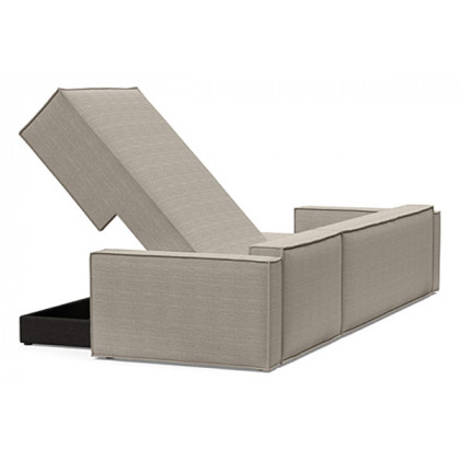 Innovation Living Newilla Sofa Bed With Lounger with Standard Arms - 579 Kenya Gravel
