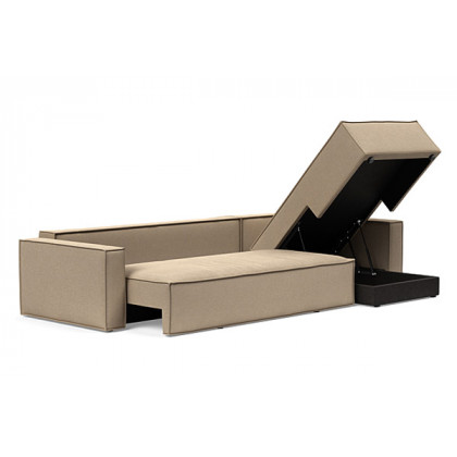 Innovation Living Newilla Sofa Bed With Lounger with Standard Arms - 587 Phobos Mocha