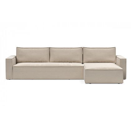 Innovation Living Newilla Sofa Bed With Lounger with Standard Arms - 612 Blida Sand Grey
