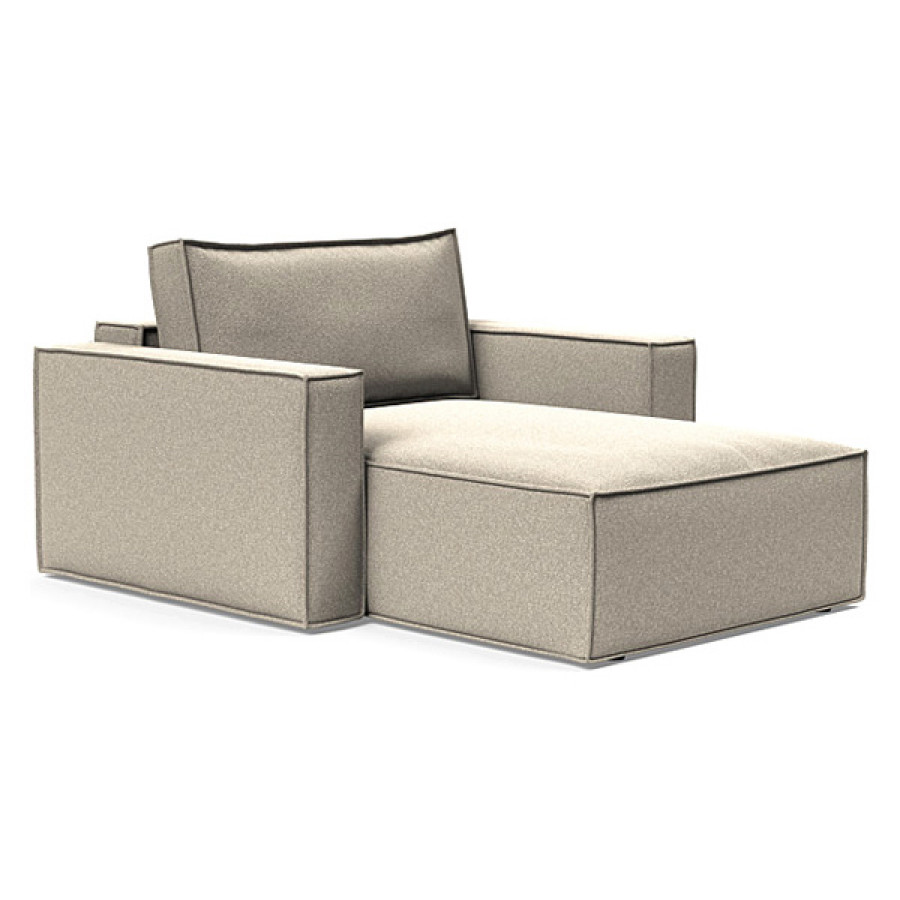 Innovation Living Newilla Lounger Chair with Standard Arms - 539 Bouclé Beige