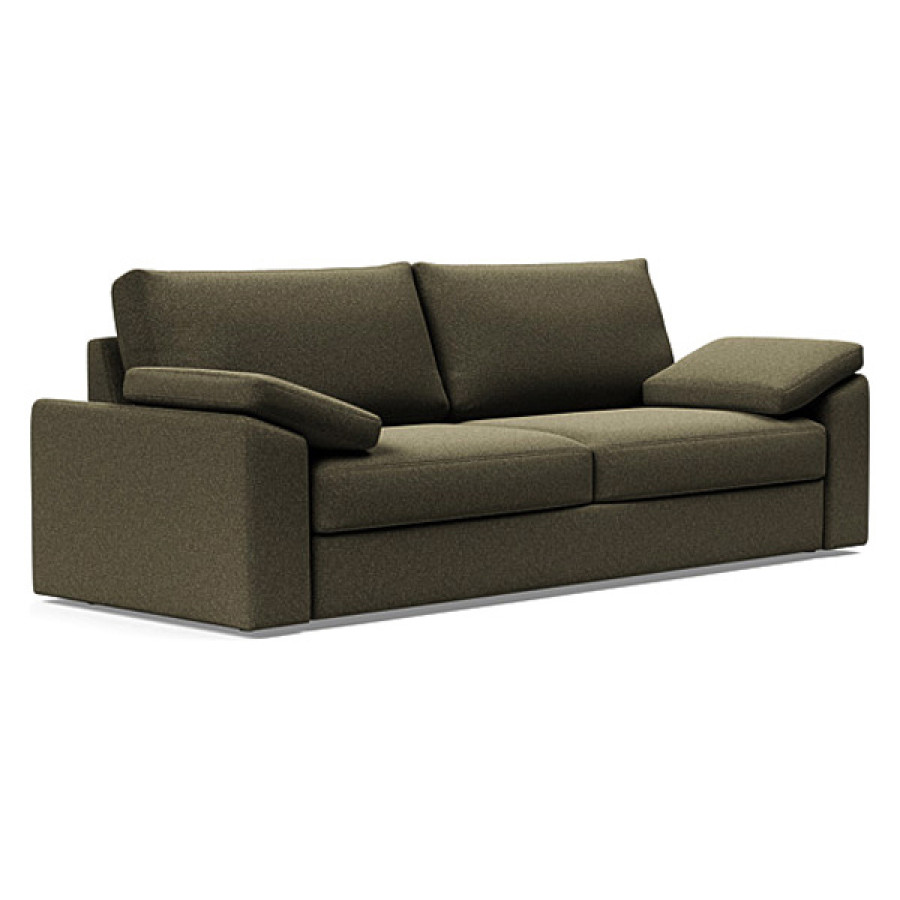 Innovation Living Vilander Sofa Bed With Cushion Arms - 535 Bouclé Forest Green
