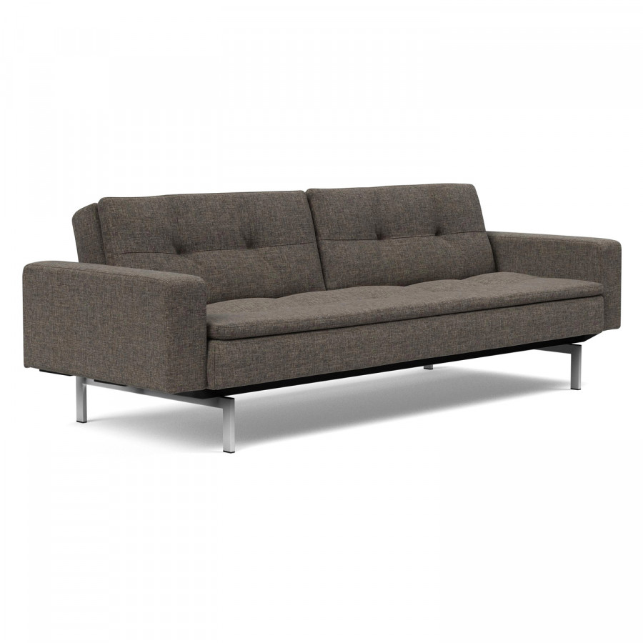 Innovation Living Dublexo Stainless Steel Sofa Bed with Arms - 216 Flashtex Dark Gray
