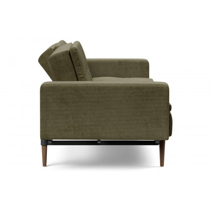 Innovation Living Dublexo Styletto Sofa Bed Dark Wood with Arms - 316 Cordufine Pine Green