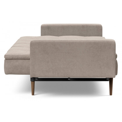 Innovation Living Dublexo Styletto Sofa Bed Dark Wood with Arms - 318 Cordufine Beige