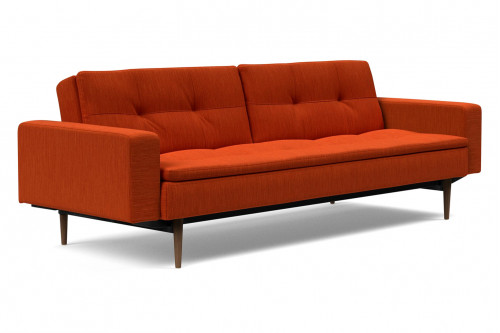 Innovation Living™ Dublexo Styletto Sofa Bed Dark Wood with Arms - 506 Elegance Paprika