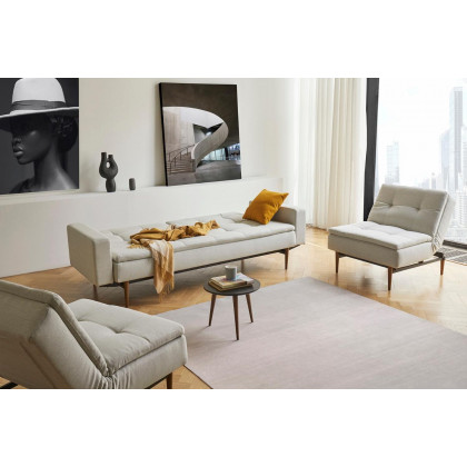 Innovation Living Dublexo Styletto Sofa Bed Dark Wood with Arms - 506 Elegance Paprika