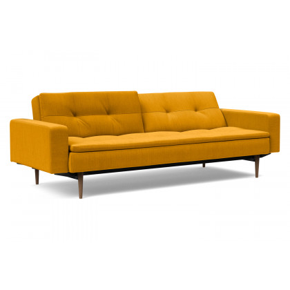 Innovation Living Dublexo Styletto Sofa Bed Dark Wood with Arms - 507 Elegance Burned Curry