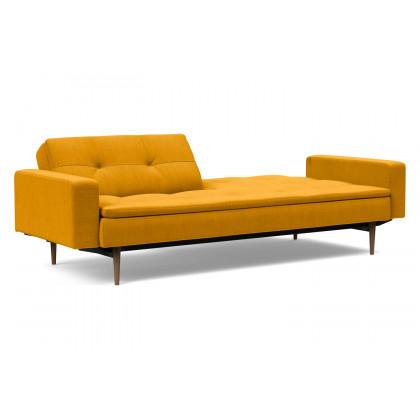 Innovation Living Dublexo Styletto Sofa Bed Dark Wood with Arms - 507 Elegance Burned Curry