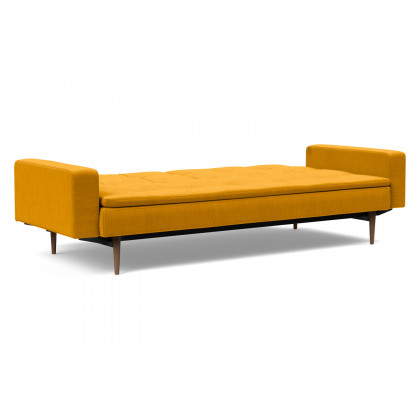 Innovation Living Dublexo Styletto Sofa Bed Dark Wood with Arms - 507 Elegance Burned Curry