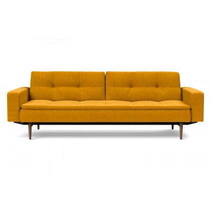 Innovation Living Dublexo Styletto Sofa Bed Dark Wood with Arms - 507 Elegance Burned Curry