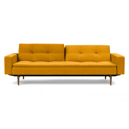 Innovation Living Dublexo Styletto Sofa Bed Dark Wood with Arms - 507 Elegance Burned Curry
