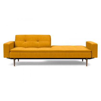 Innovation Living Dublexo Styletto Sofa Bed Dark Wood with Arms - 507 Elegance Burned Curry