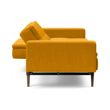 Innovation Living Dublexo Styletto Sofa Bed Dark Wood with Arms - 507 Elegance Burned Curry